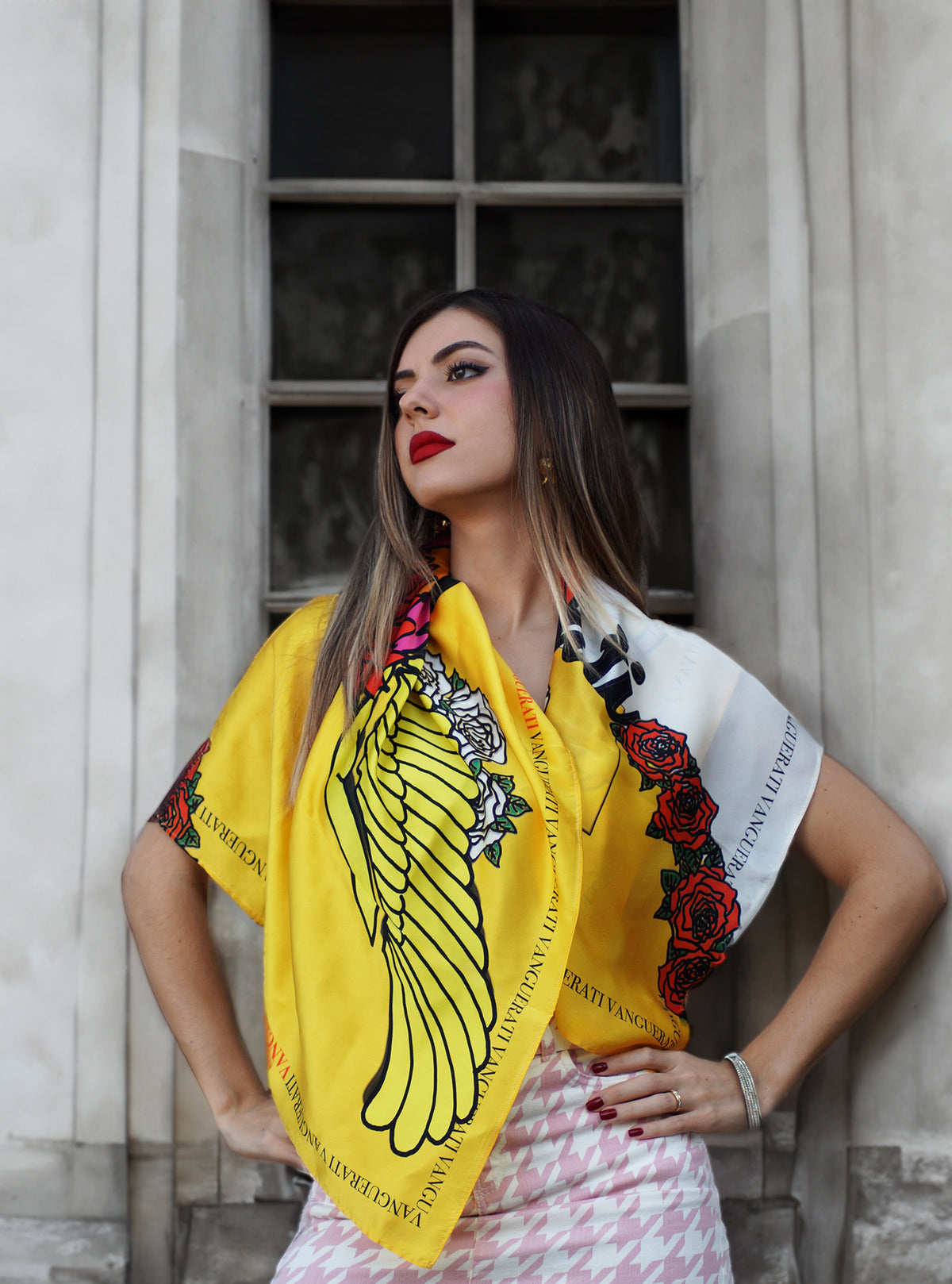 Vanguerati motor club silk scarf – Eagle Mc Silk Scarf Vanguerati Yellow