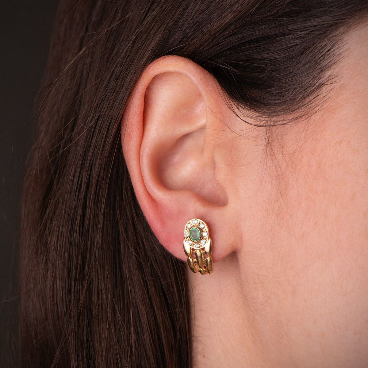 Panter emerald earrings: 18 kt yellow gold – 7869 1Esbo