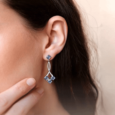 Sea drop earrings: white gold with 3.78ct diamonds – Sea Drop Earrings