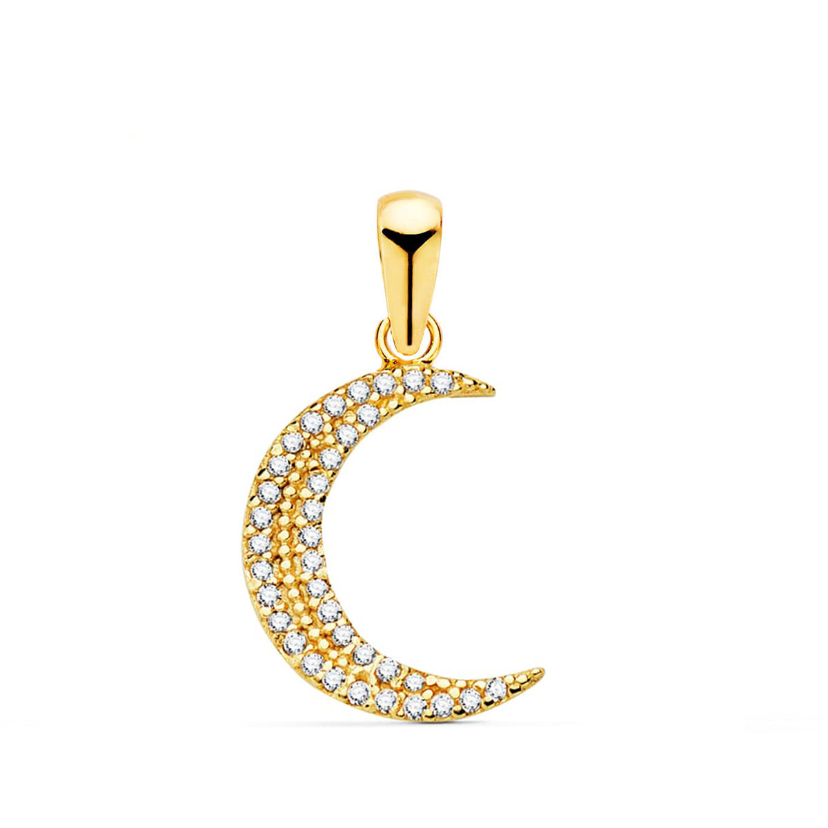 Crescent moon pendant: 18 kt yellow gold