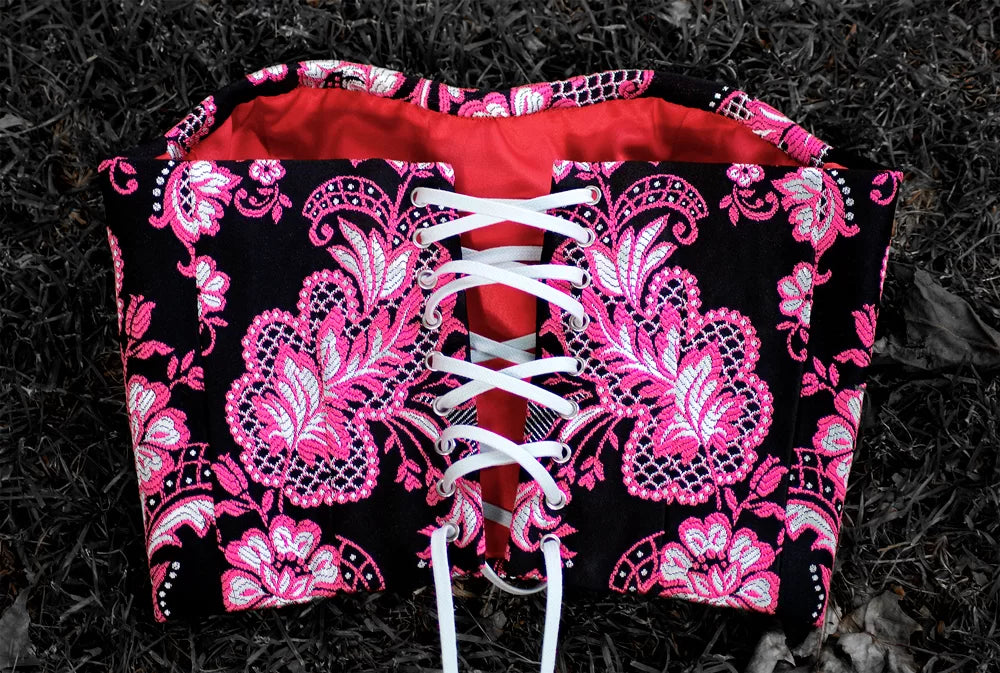 Fallera top corset golden pink – Pink Silver Top Corset Fallera.Jpg