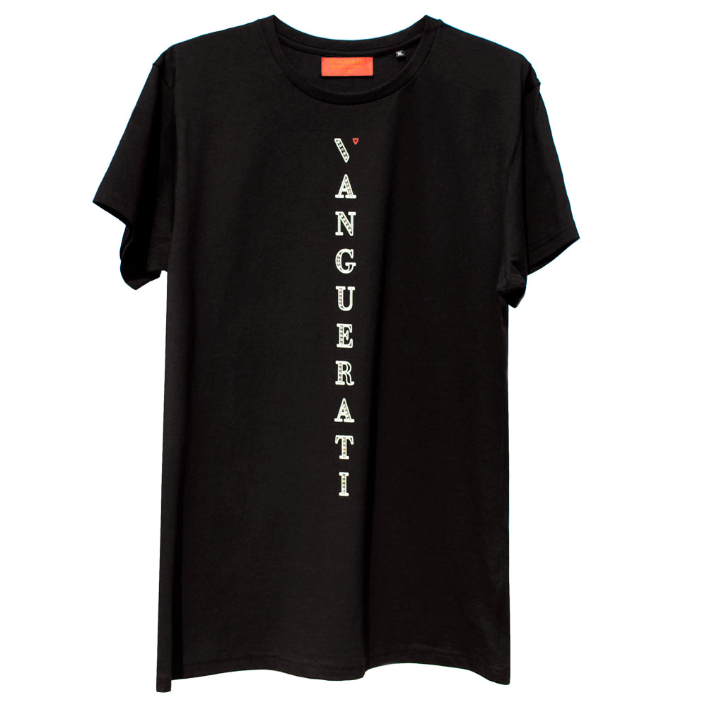 Vertical Swarovski front black narrow T-shirt – Vertical Tshirt Vanguerati