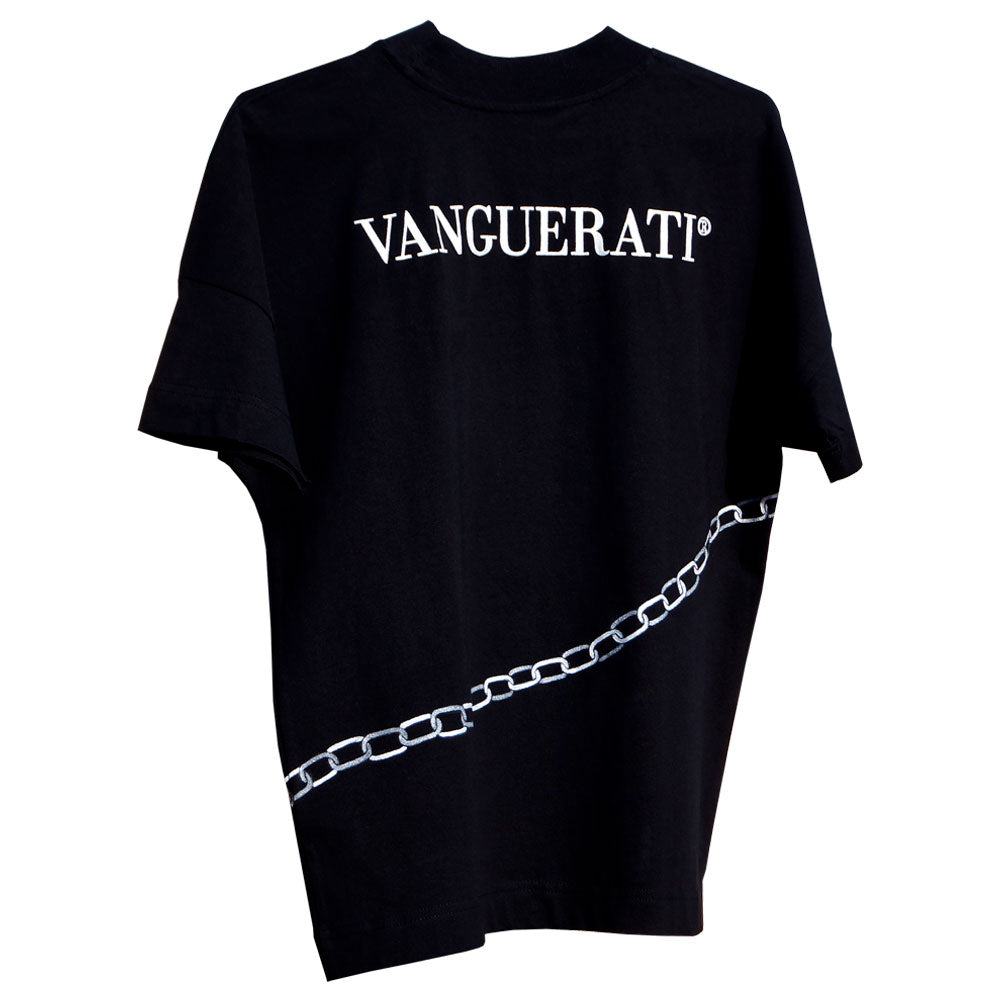 Chain hand-painted T-shirt – Handpainted Tshirt Silver Chain 3 Vanguerati