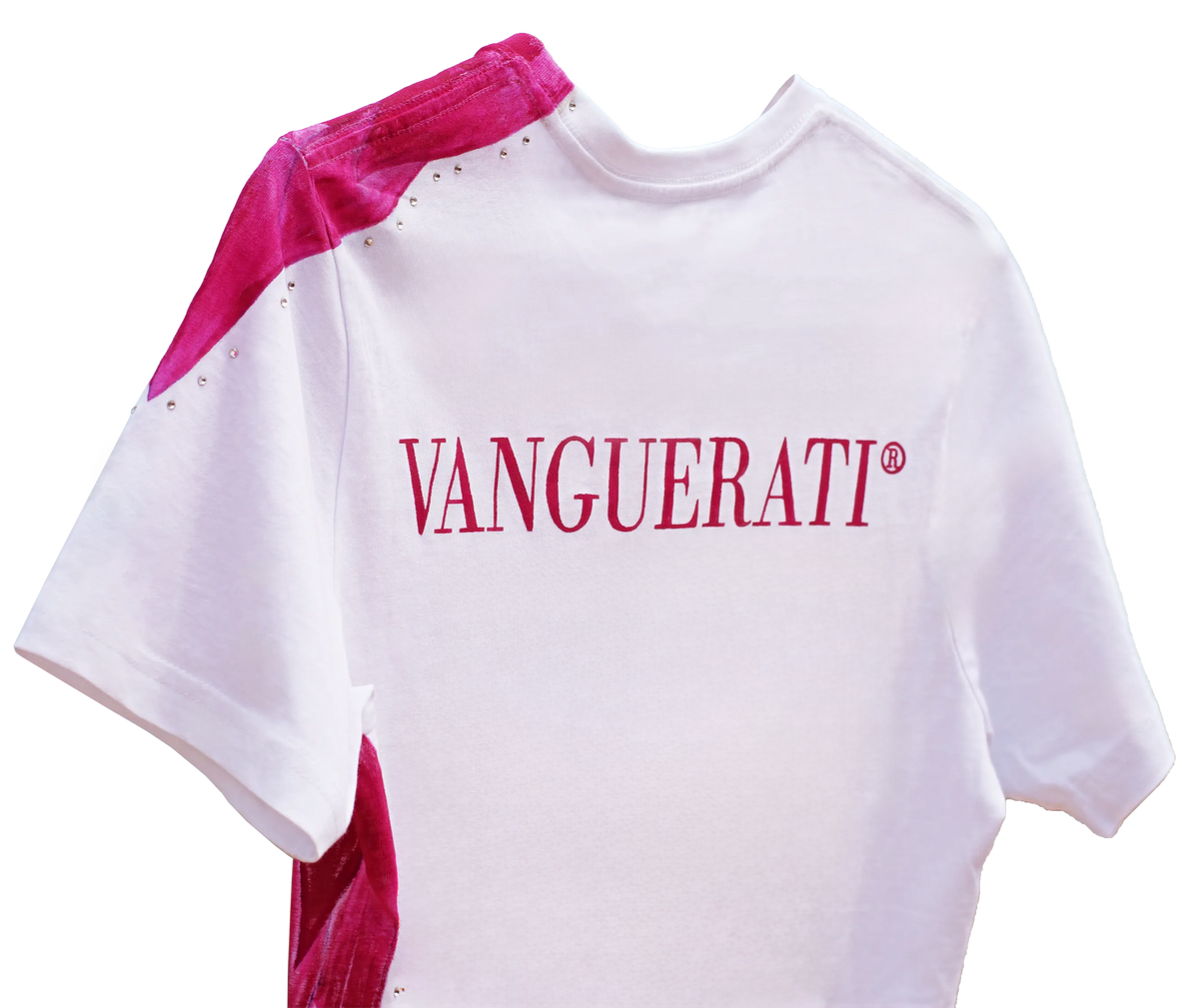 Pink angel wing hand-painted T-shirt – Ala Trasero 1 Edited