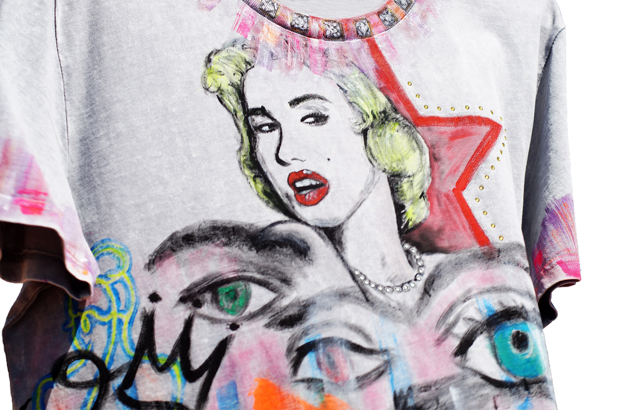 Marilyn handpainted t-shirt – Marilyn Handpainted Details