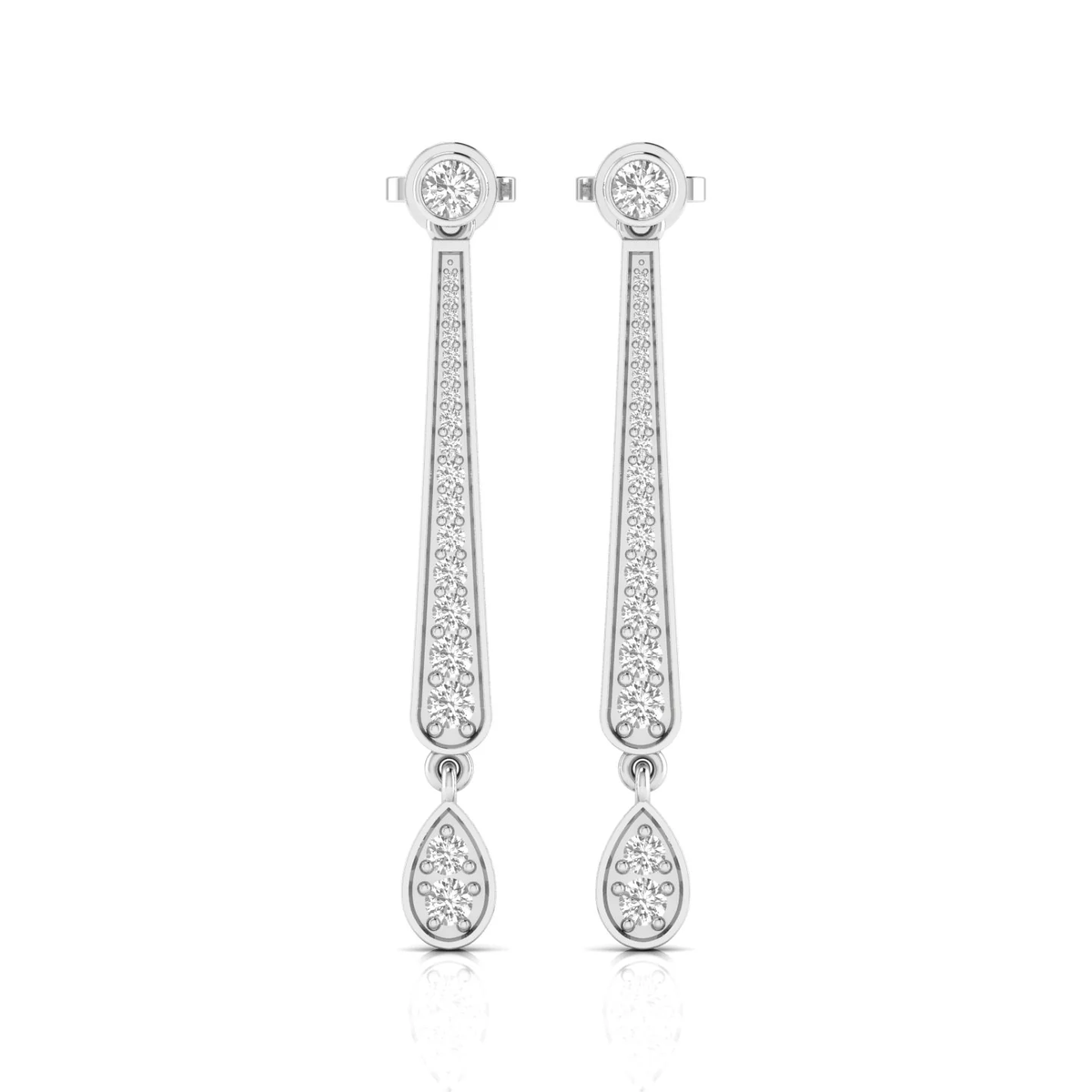 Drop earrings: white gold with 1.15ct diamonds
