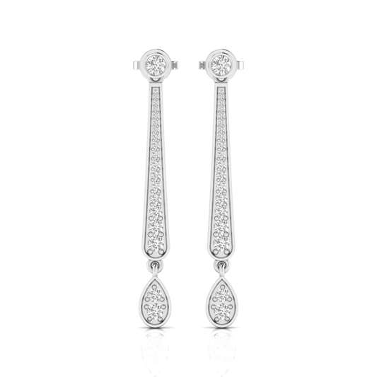 Drop earrings: white gold with 1.15ct diamonds