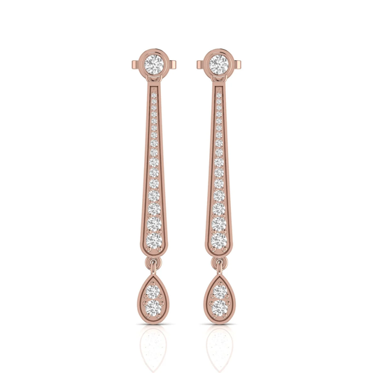 Drop earrings: rose gold with 1.15ct diamonds
