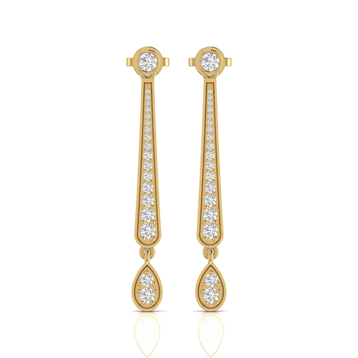 Drop earrings: yellow gold with 1.15ct diamonds
