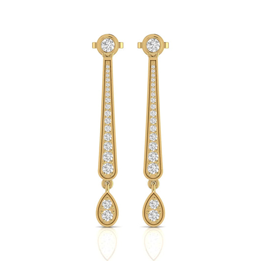 Drop earrings: yellow gold with 1.15ct diamonds
