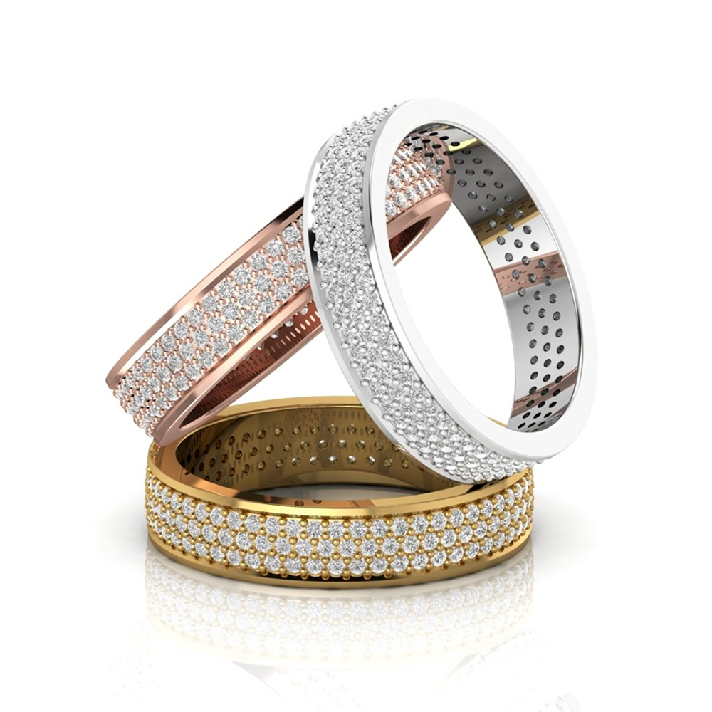 Trinity ring: yellow gold with 0.82ct diamonds – Trinity Ring Gold