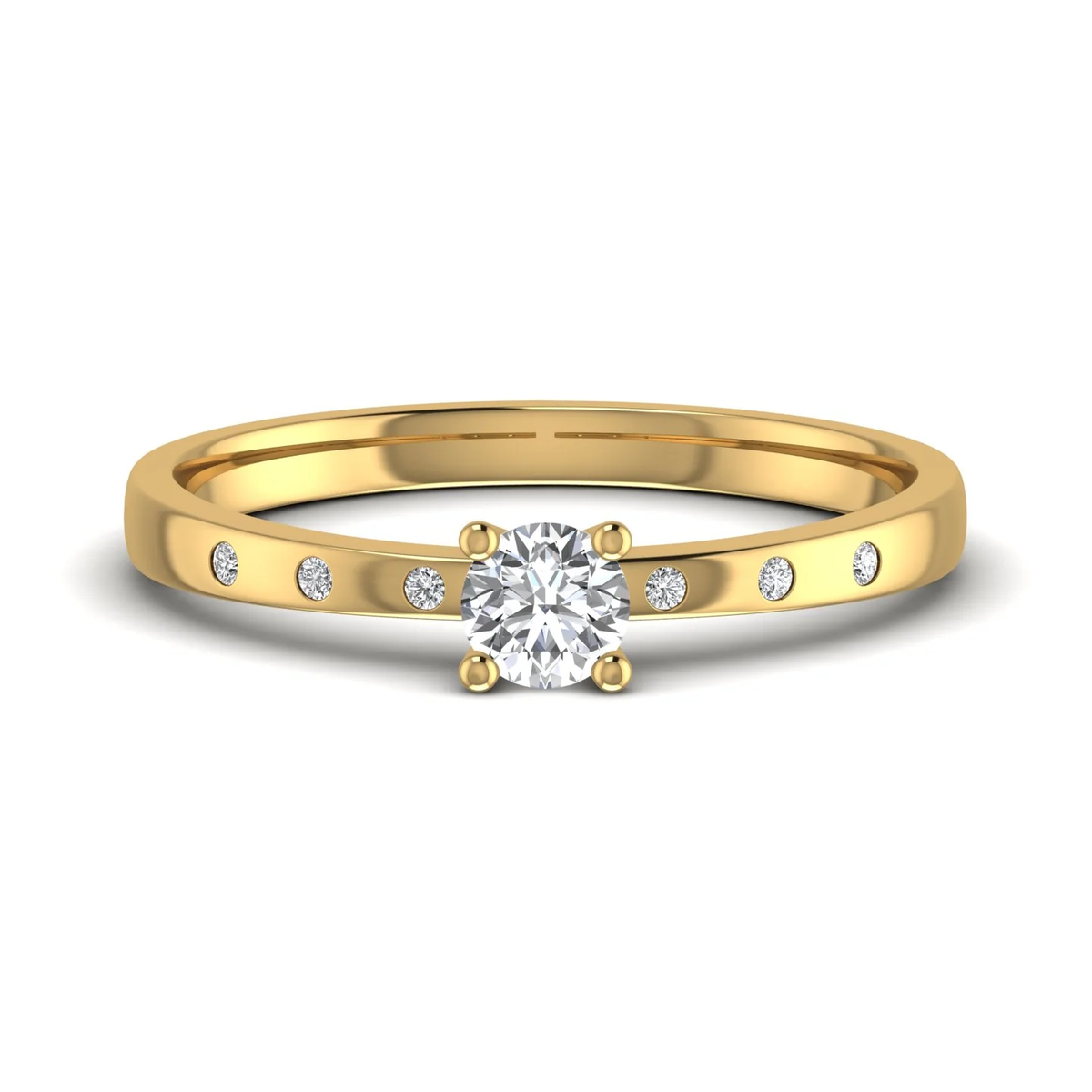 Scarlett ring: yellow gold with 0.32ct diamonds