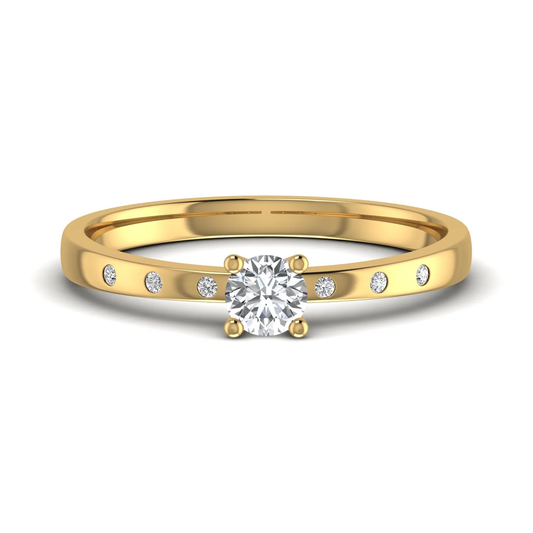 Scarlett ring: yellow gold with 0.32ct diamonds