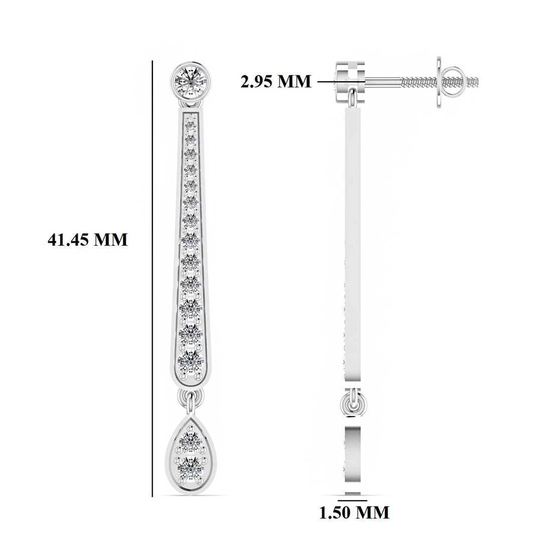 Drop earrings: rose gold with 1.15ct diamonds – Drop Earrings White Gold