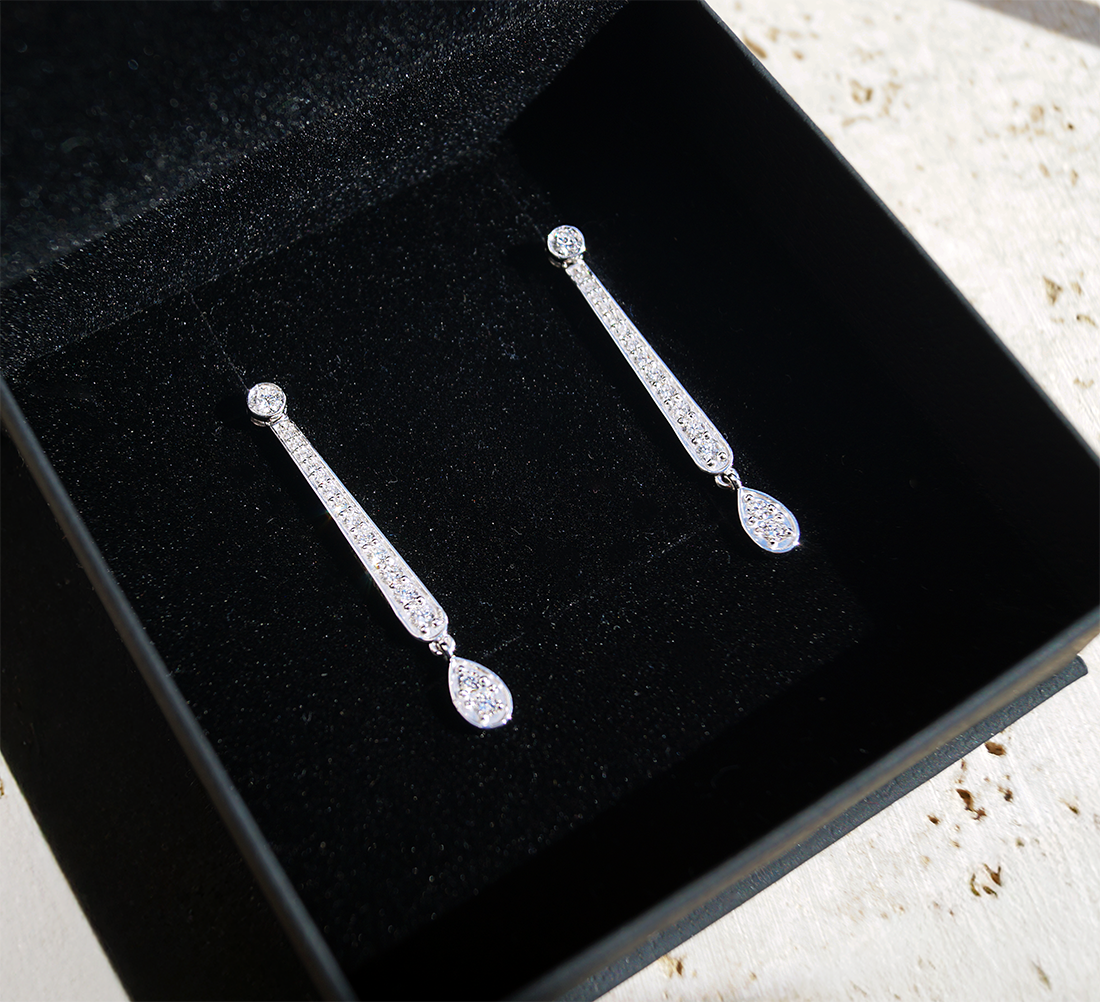Drop earrings: white gold with 1.15ct diamonds – Drop Earrings Real 2 Baja