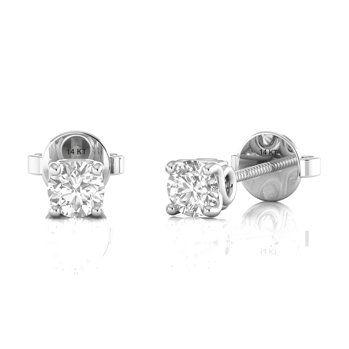 Classic solitaire earrings: white gold with 0.44ct diamonds