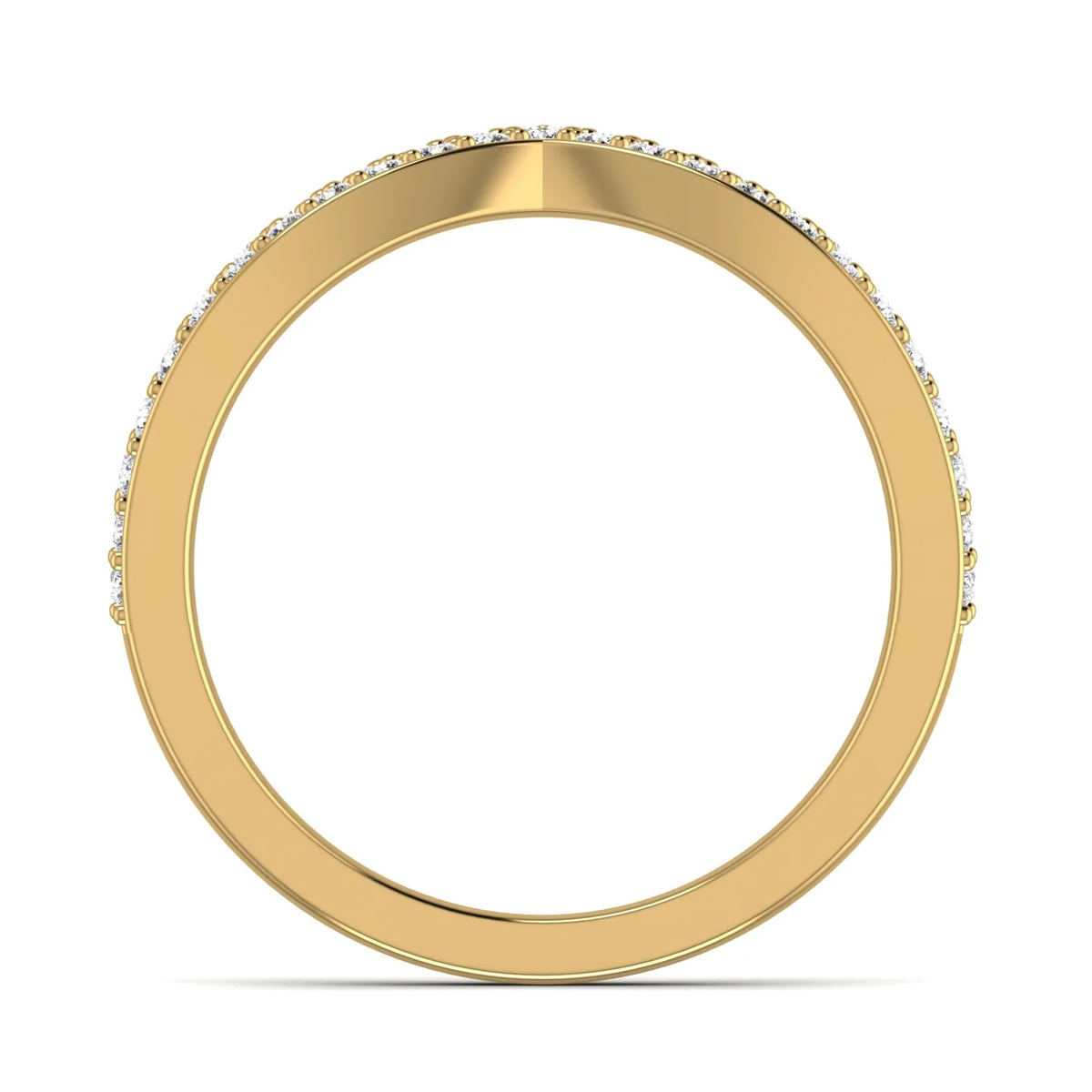 V-shaped ring: yellow gold with 0.60ct diamonds – V Shaped Ring Yellow Gold