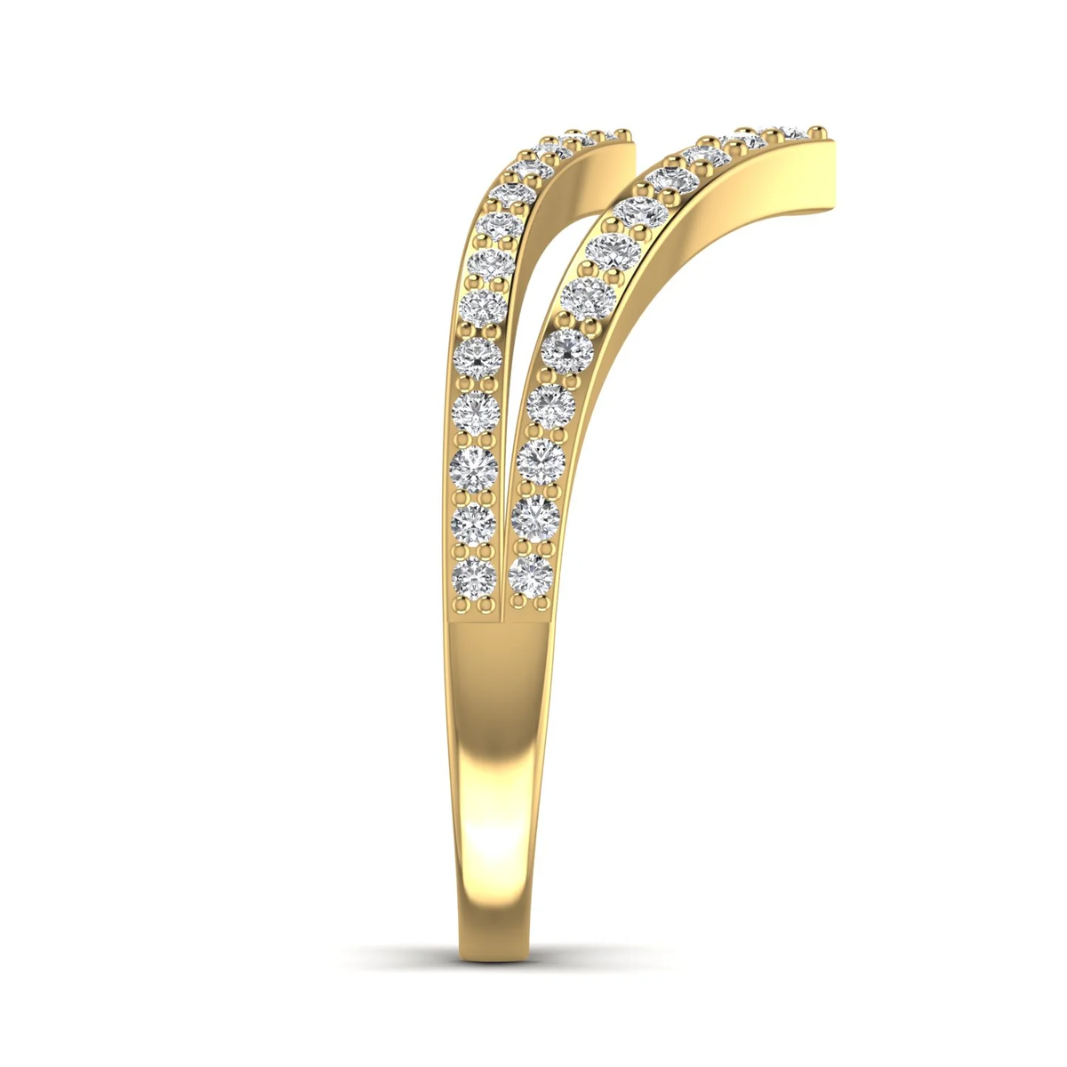 V-shaped ring: yellow gold with 0.60ct diamonds – V Shaped Ring Yellow Gold