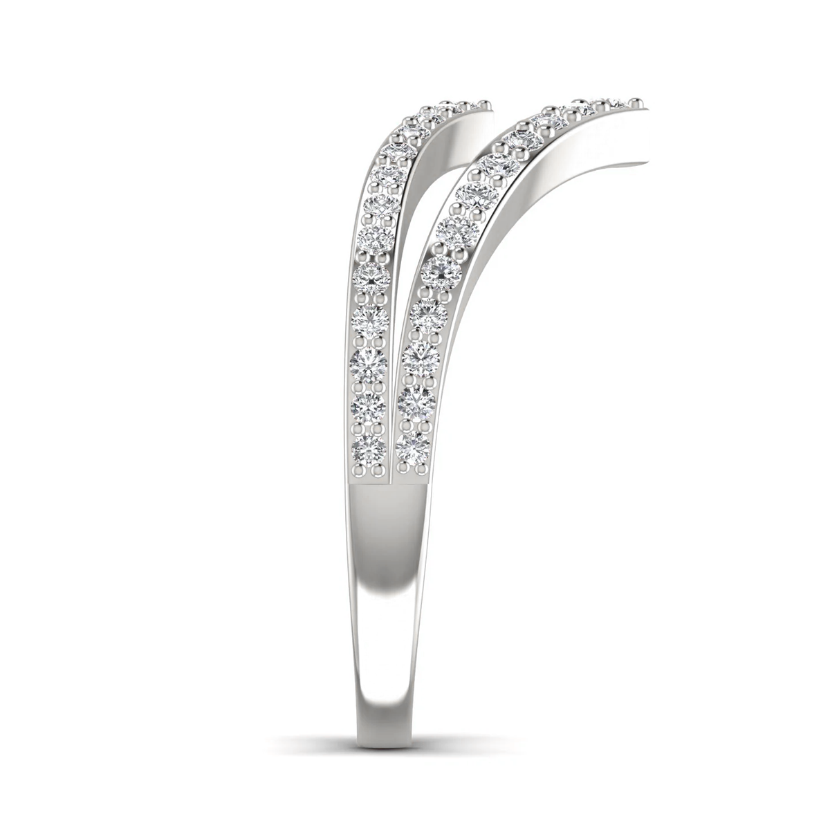 V-shaped ring: white gold with 0.60ct diamonds – V Shaped Ring White Gold
