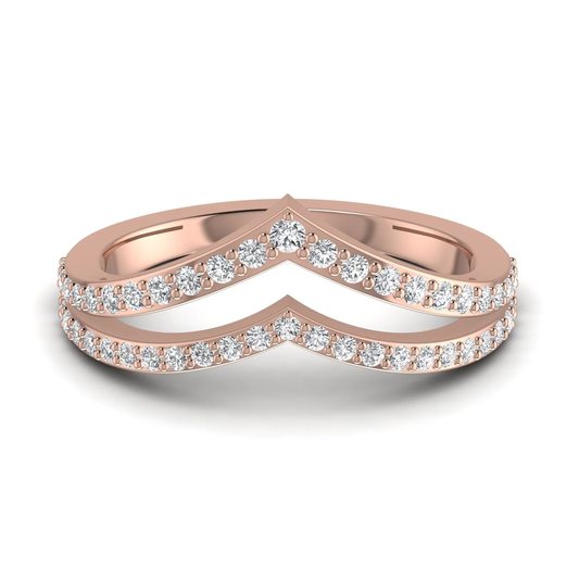 V-shaped ring: rose gold with 0.60ct diamonds