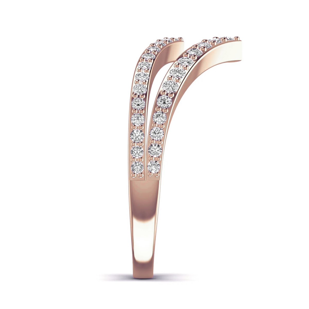 V-shaped ring: rose gold with 0.60ct diamonds – V Shaped Ring Rose Gold