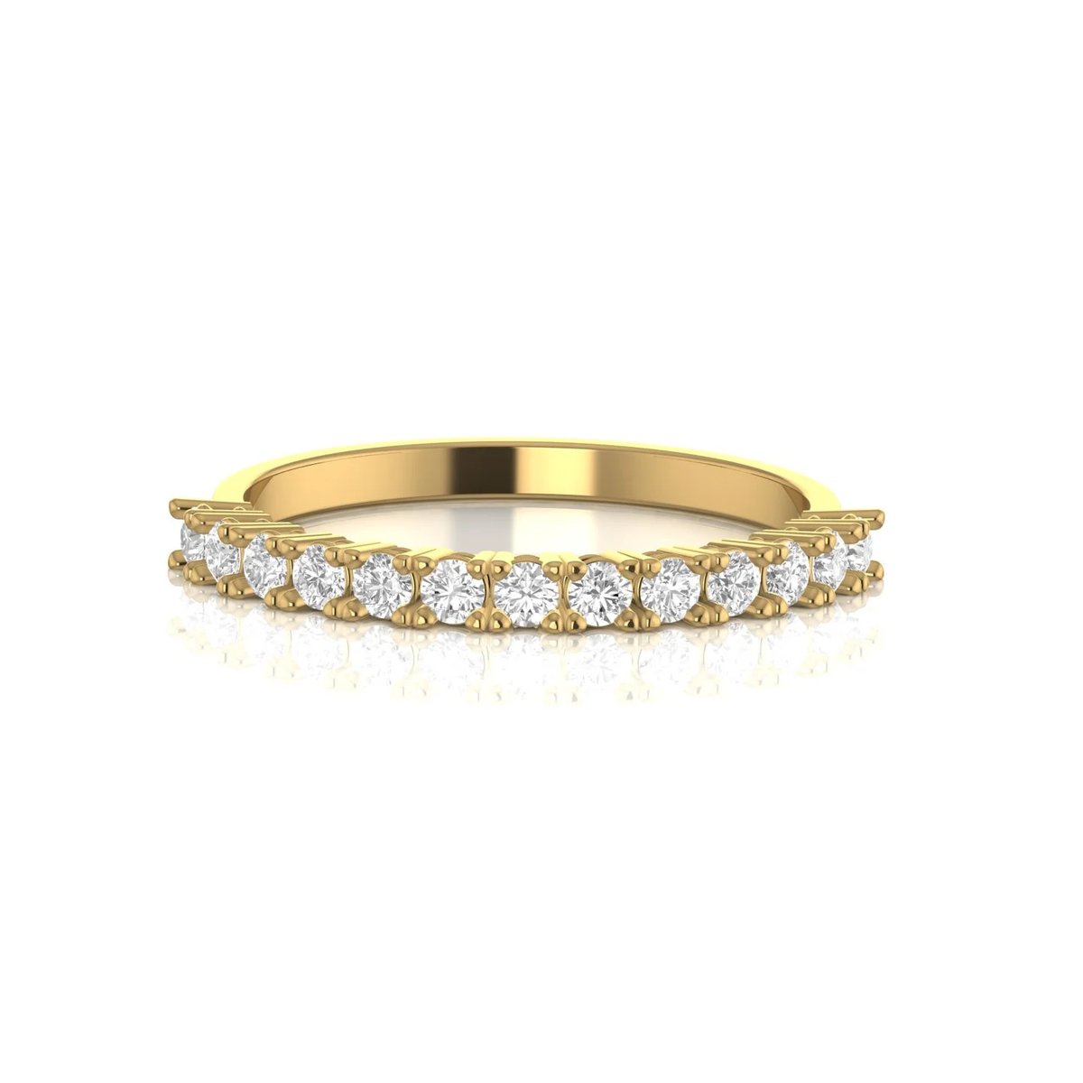 Half Eternity ring: yellow gold with 0.45ct diamonds