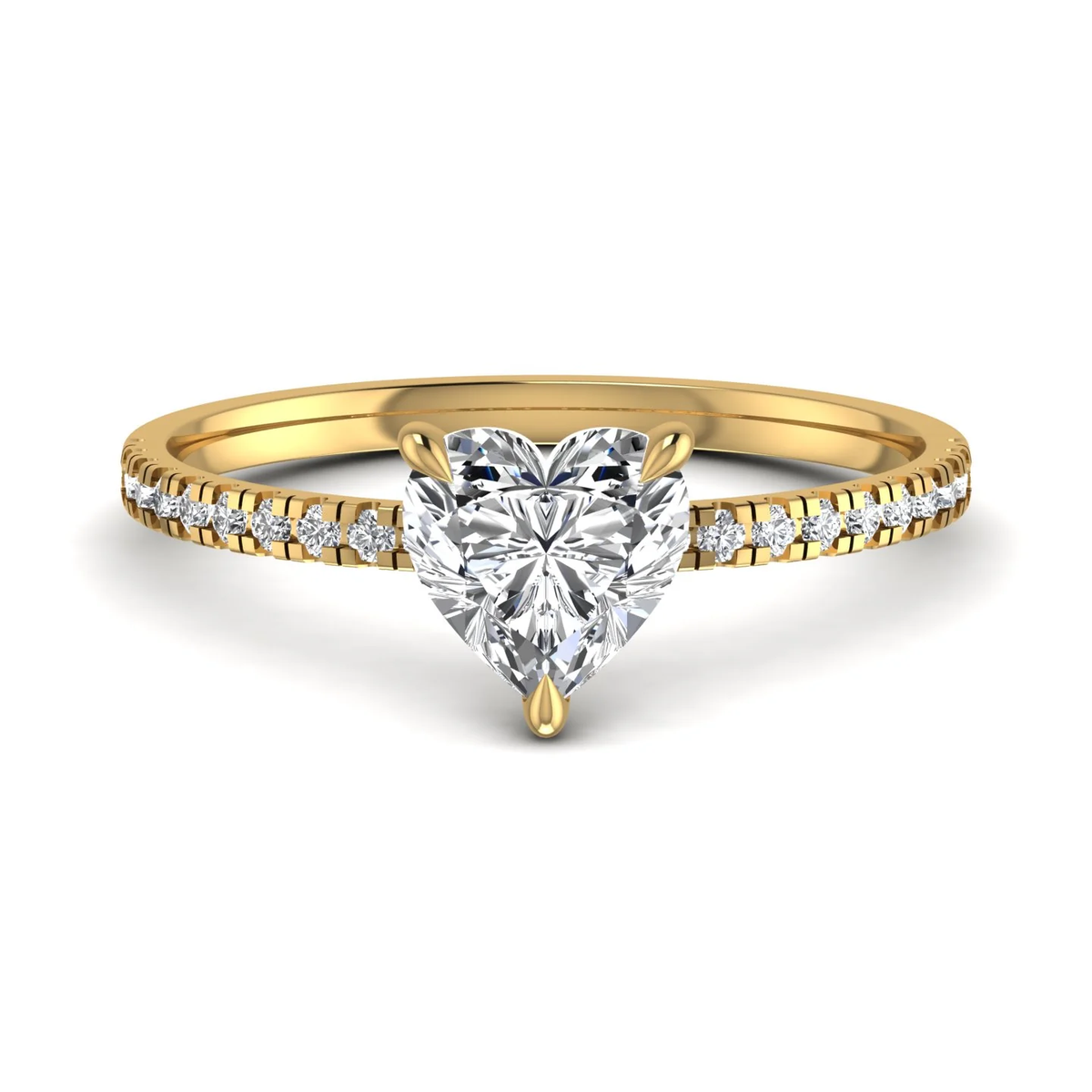 Heart ring: yellow gold with 1.49ct diamonds