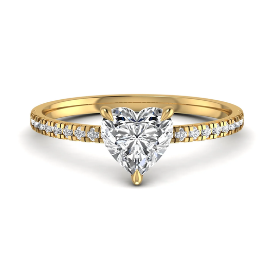 Heart ring: yellow gold with 1.49ct diamonds