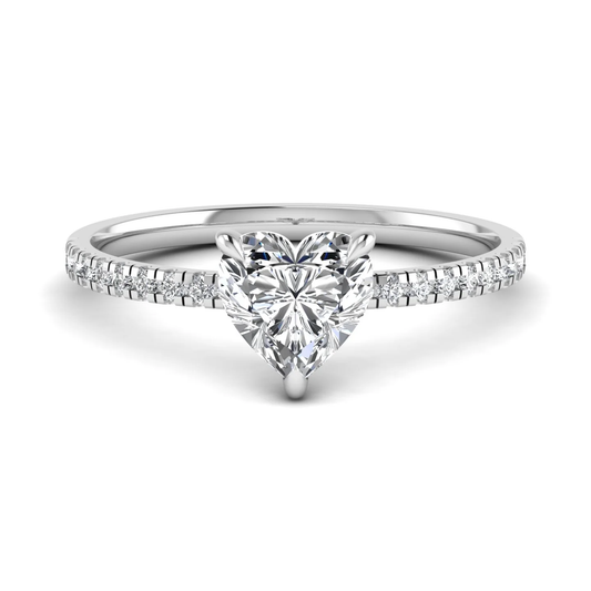 Heart ring: white gold with 1.49ct diamonds