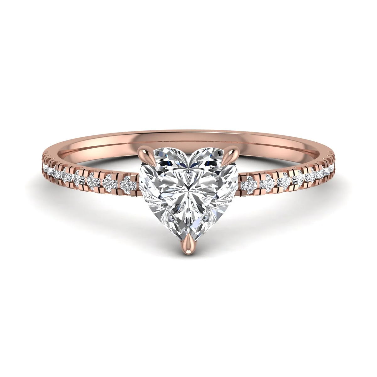 Heart ring: rose gold with 1.49ct diamonds