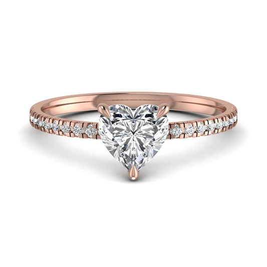 Heart ring: rose gold with 1.49ct diamonds