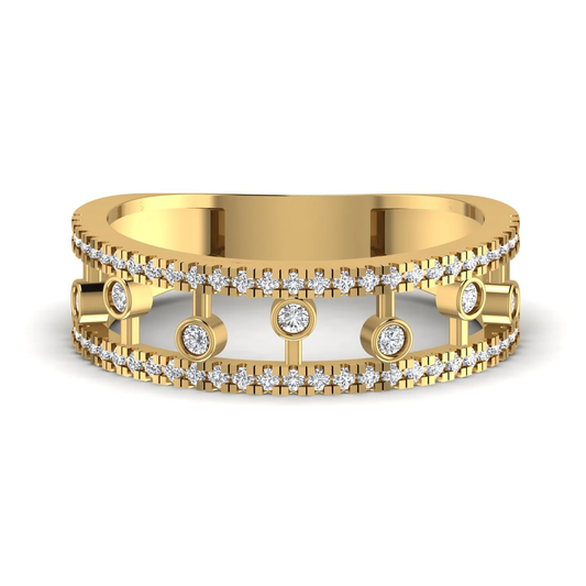 Stylish ring: yellow gold with 0.55ct diamonds