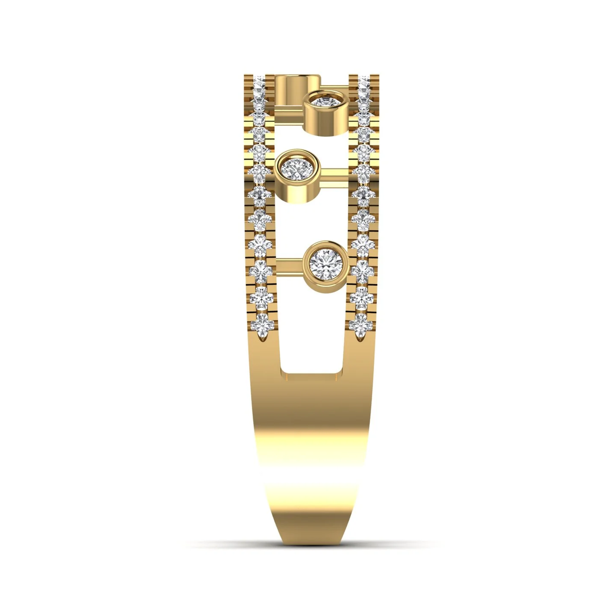 Stylish ring: yellow gold with 0.55ct diamonds – Stylish Ring Yellow Gold