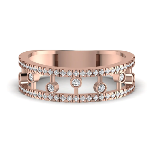 Stylish ring: rose gold with 0.55ct diamonds