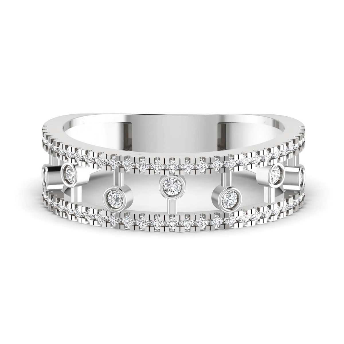 Stylish ring: white gold with 0.55ct diamonds