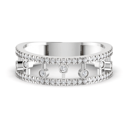 Stylish ring: white gold with 0.55ct diamonds