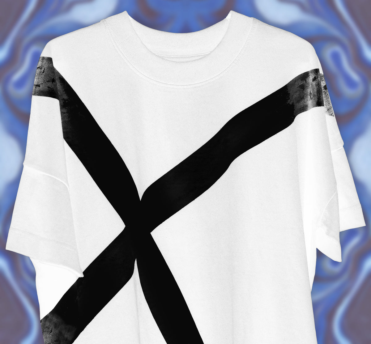 X white hand-painted T-shirt – X White Tshirt 4 Front Vanguerati