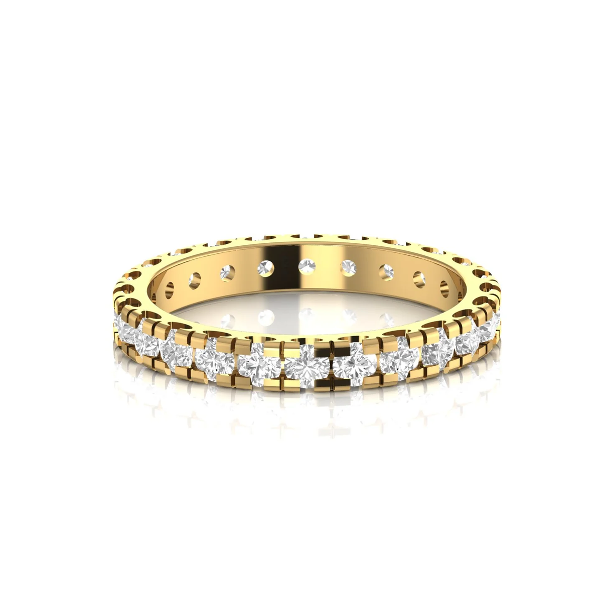 Square ring: yellow gold with 1.65ct diamonds