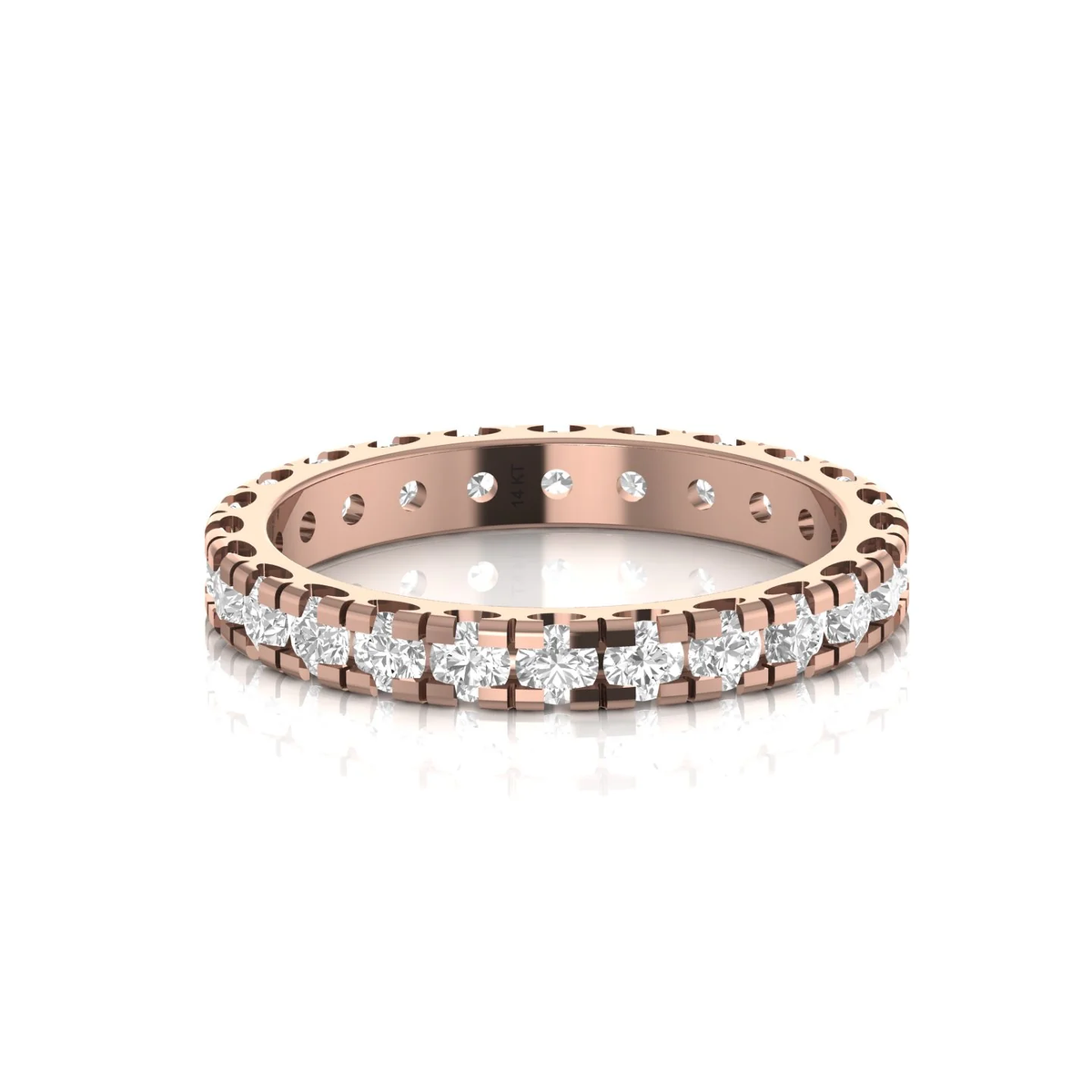 Square ring: rose gold with 1.65ct diamonds