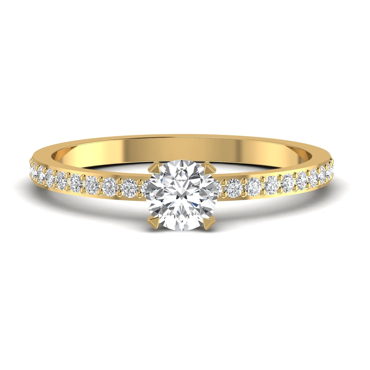Special ring: yellow gold with 0.74ct diamonds