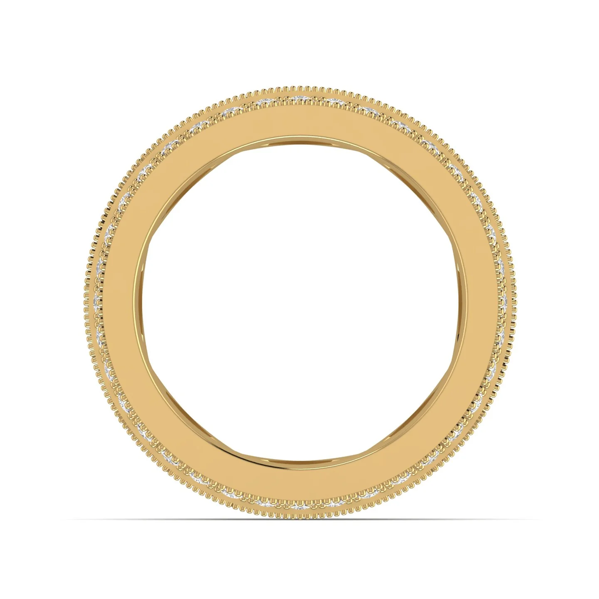 Three Row ring: yellow gold with 4.27ct diamonds – Three Row Yellow Gold