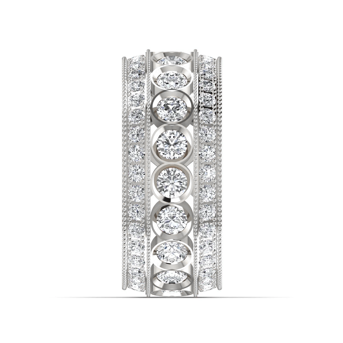 Three Row ring: white gold with 4.27ct diamonds – Three Row White Gold