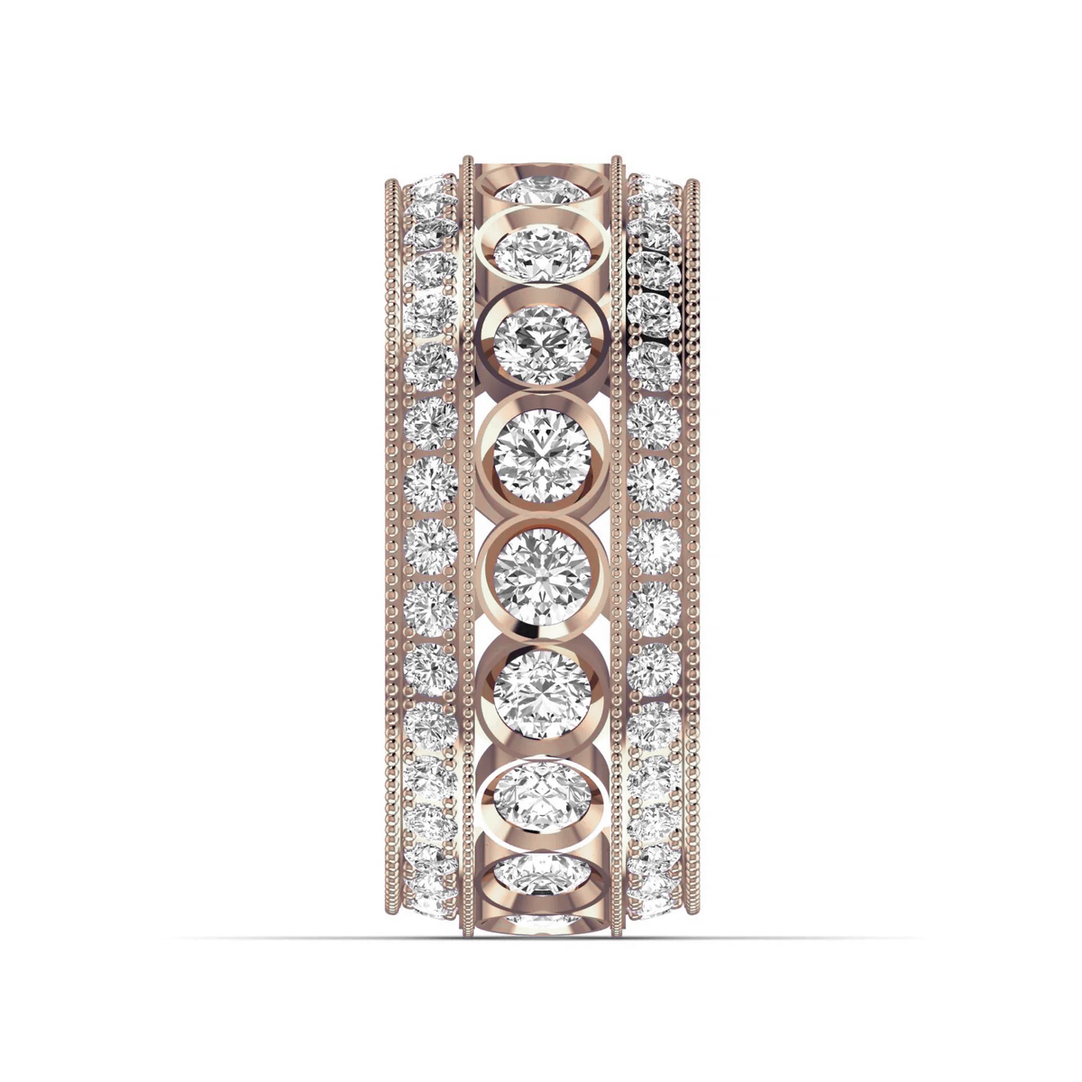Three Row ring: rose gold with 4.27ct diamonds – Three Row Rose Gold