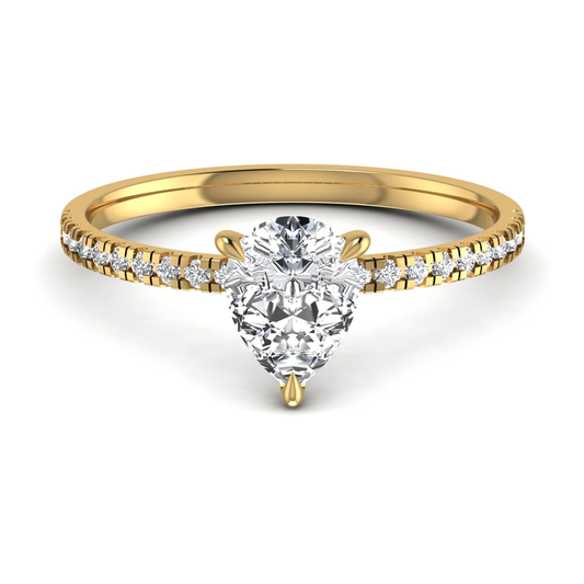Pear ring: yellow gold with 1.66ct diamonds