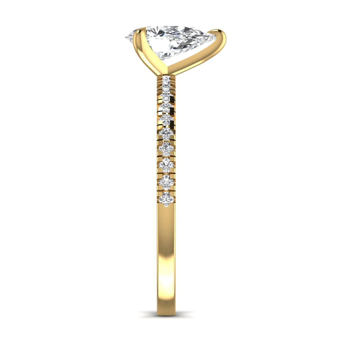 Pear ring: yellow gold with 1.66ct diamonds – Pear Ring Yellow Gold
