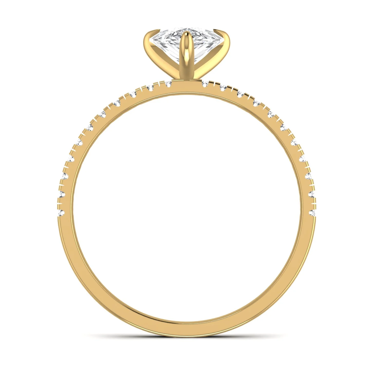 Pear ring: yellow gold with 1.66ct diamonds – Pear Ring Yellow Gold