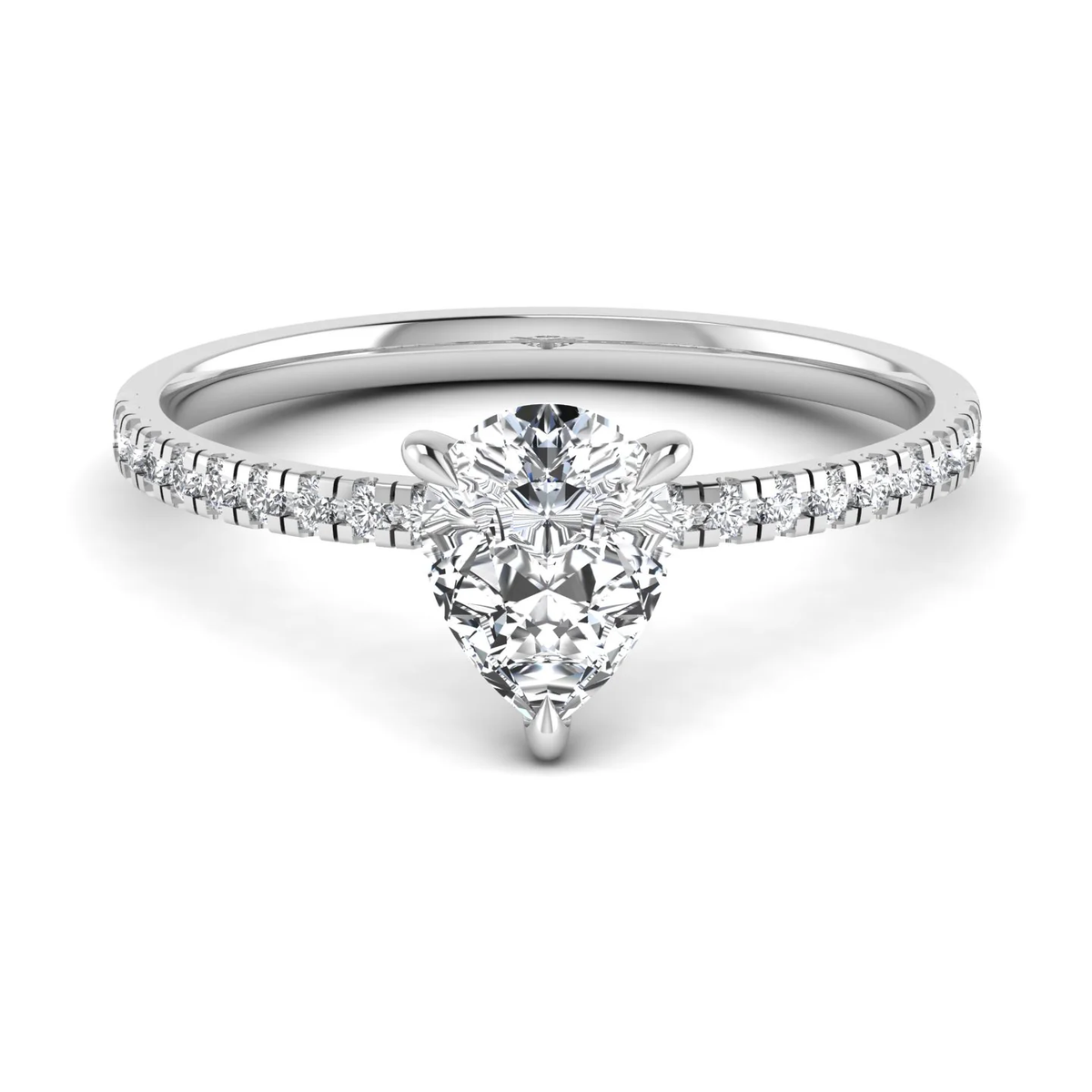 Pear ring: white gold with 1.66ct diamonds