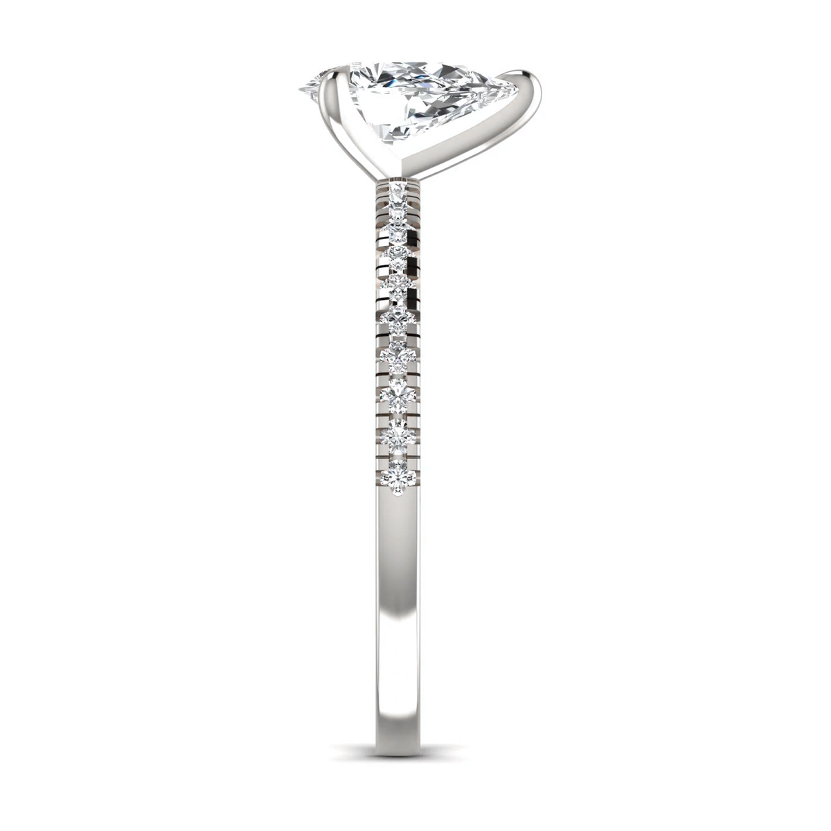 Pear ring: white gold with 1.66ct diamonds – Pear Ring White Gold