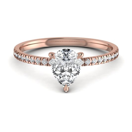 Pear ring: rose gold with 1.66ct diamonds