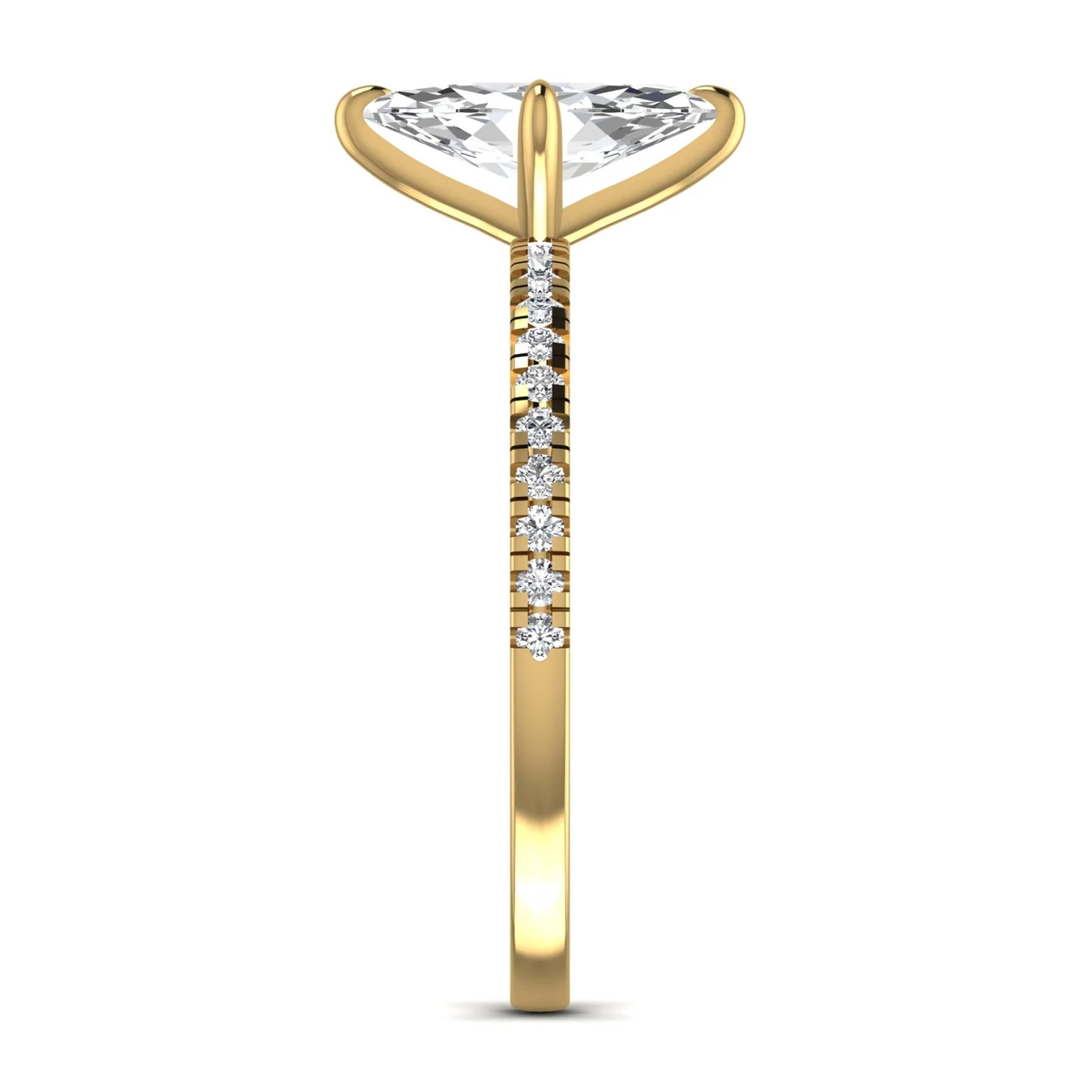Marquise ring: yellow gold with 1.24ct diamonds – Marquise Ring Yellow Gold